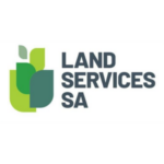 Logo for Land Services SA featuring green and teal leaf shapes beside the bold text ‘LAND SERVICES SA’.