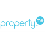 PropertyMe logo in light blue with a circular 'me' badge on white background.