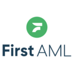 First AML logo: a green circular emblem with a stylized F above blue 'First AML' wordmark.