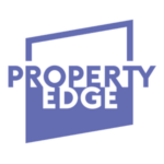 Property Edge logo featuring a blue doorframe graphic with bold blue text reading 'PROPERTY EDGE'.