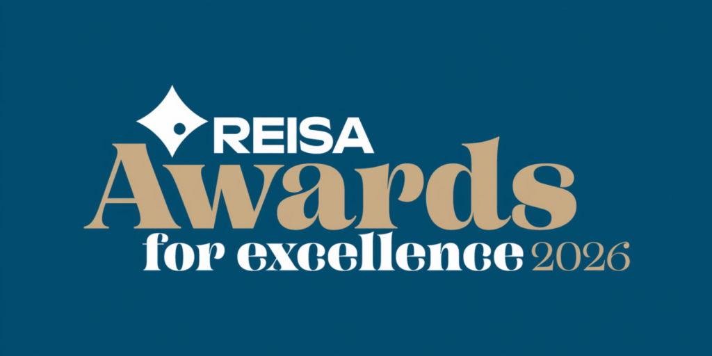 REISA Awards for Excellence 2026 banner on a dark teal background with white and gold typography